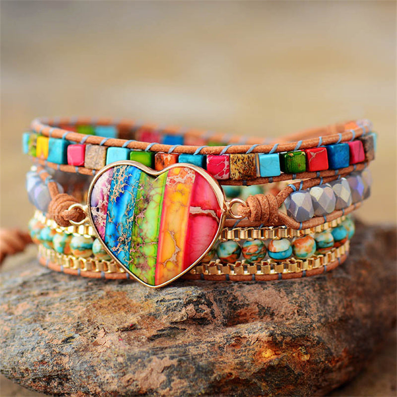 Spiritual Heart Chakra Wrap Bracelet