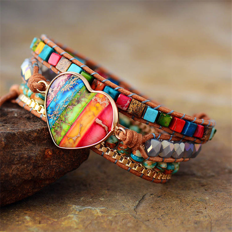 Spiritual Heart Chakra Wrap Bracelet