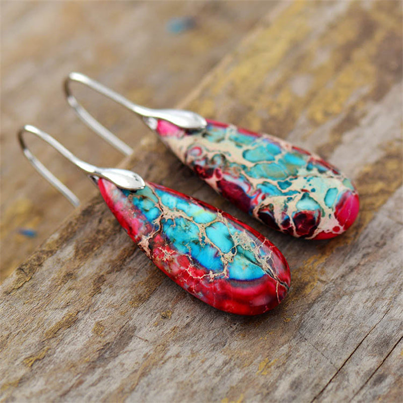 Grounding Jasper Teardrop Earrings