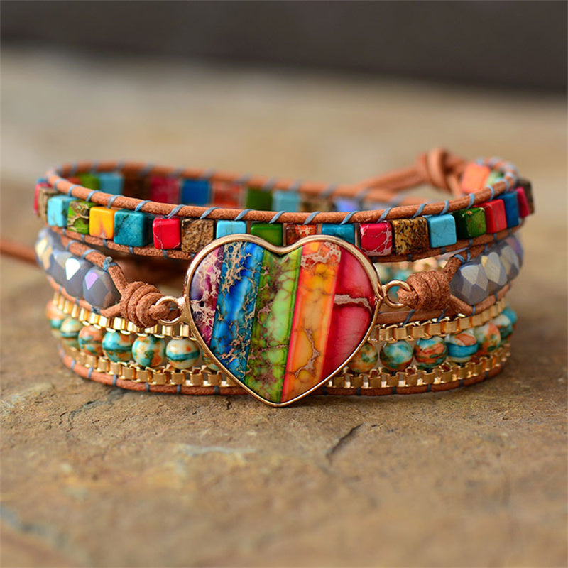 Spiritual Heart Chakra Wrap Bracelet