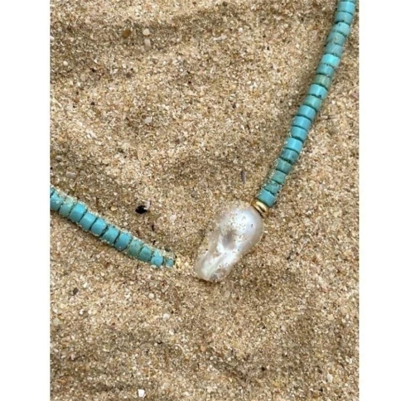 TURQUOISE BAROQUE PEARL NECKLACE