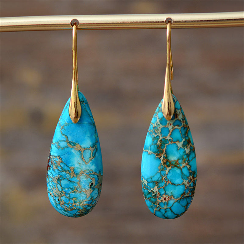 Grounding Jasper Teardrop Earrings