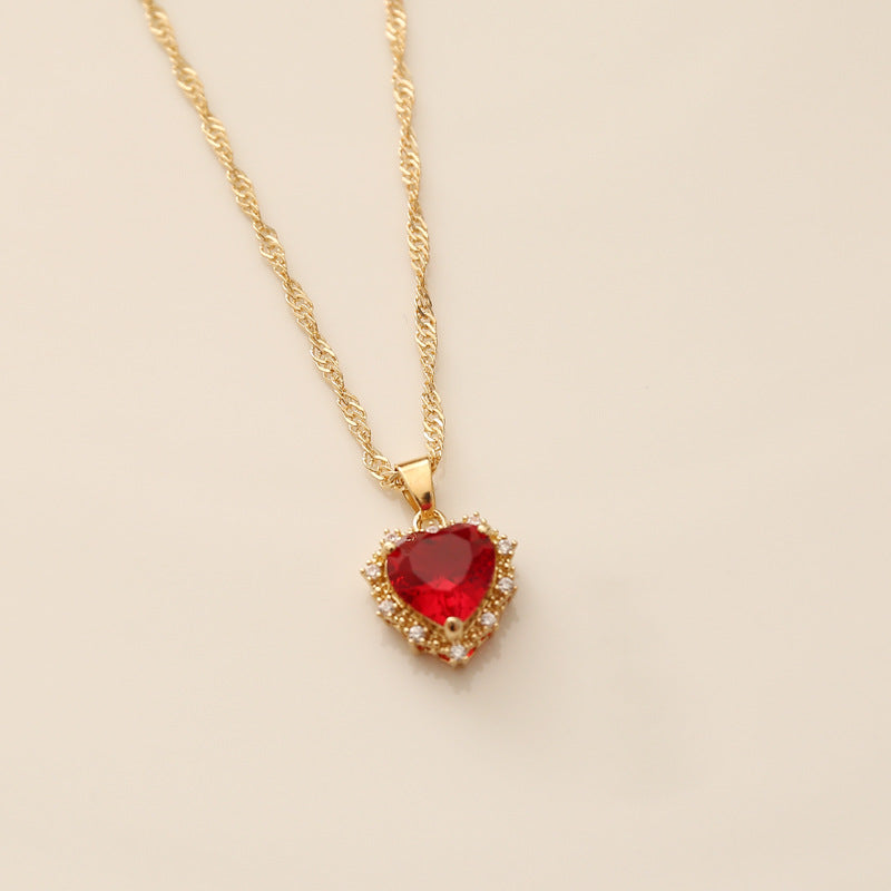 Fashion Heart Copper Electroplating Necklaces