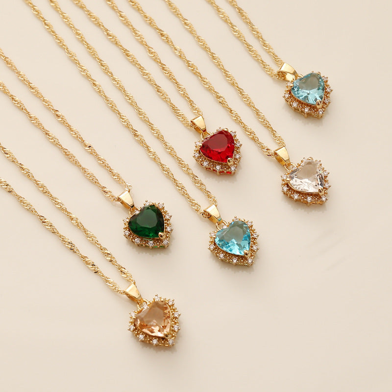 Fashion Heart Copper Electroplating Necklaces