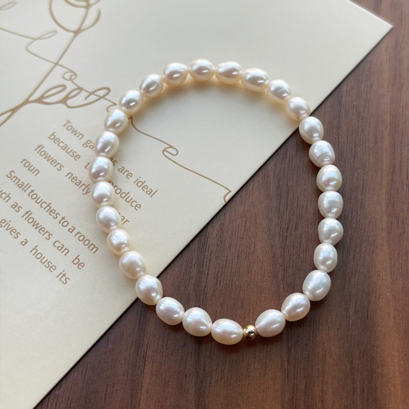 Elegant Freshwater Pearl Rice Bead Bracelet