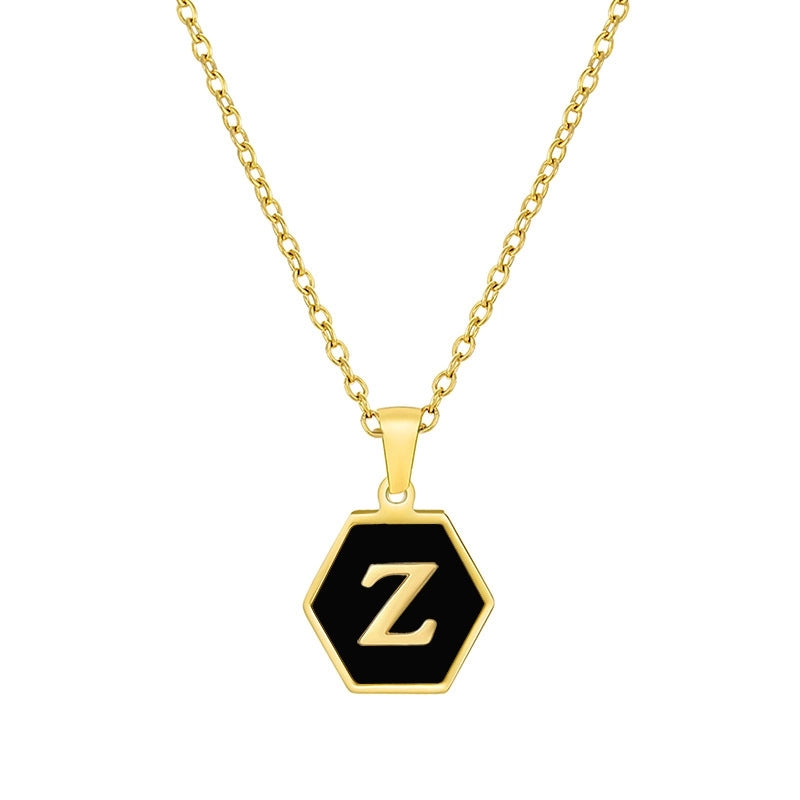 Fashion Hexagon Stainless Steel Pendant Necklace Plating Shell Stainless Steel Necklaces