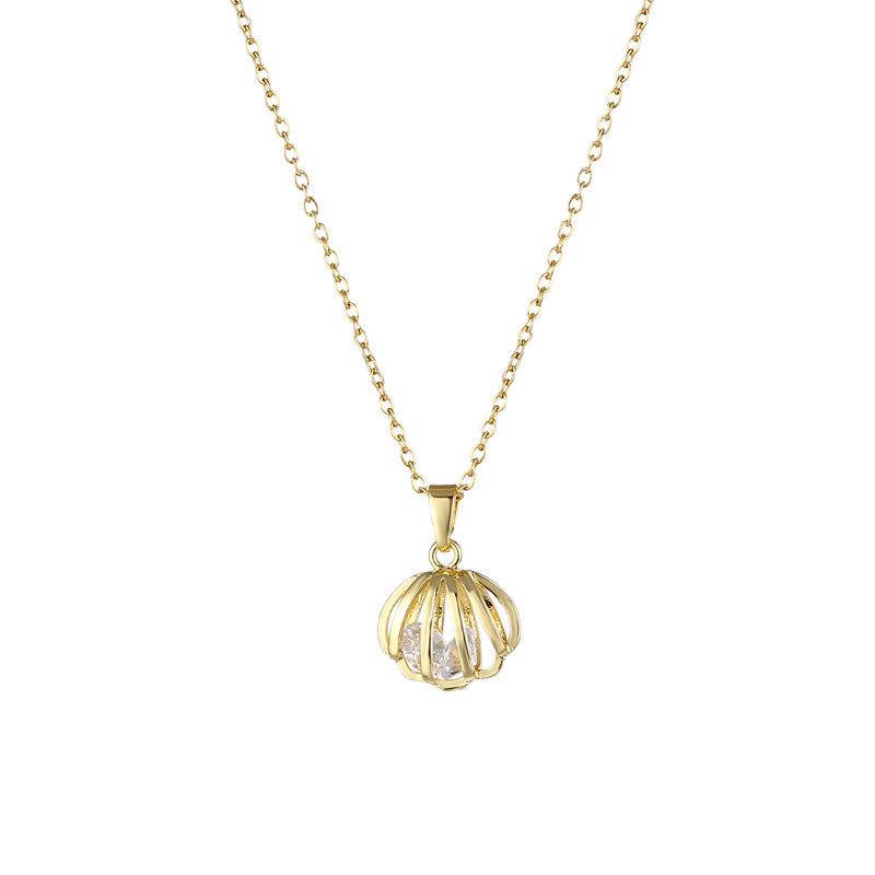 Women Minimalist Geometric Metal Shell Stainless Steel Electroplating Necklaces