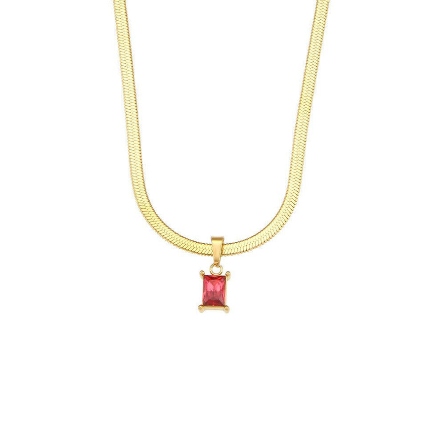 Fashion Quadrilateral Circle Geometric Stainless Steel 18K Gold Plated Necklaces