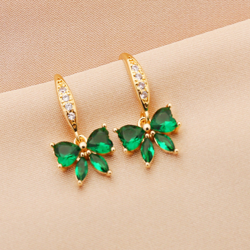 Women Butterfly Bowknot Metal Electroplating Earrings