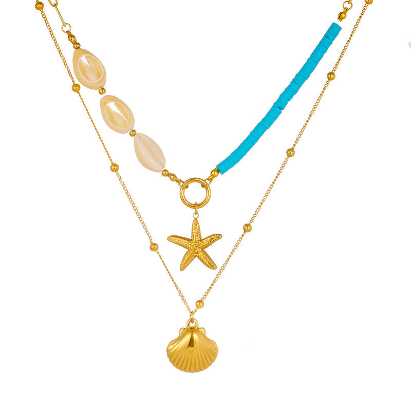 Fashion Starfish Animal Chinese Zodiac Stainless Steel Electroplating Necklaces