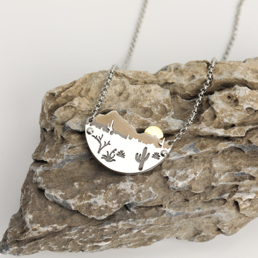 Geometric Stainless Steel Electroplating Necklaces