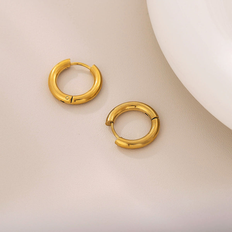 Minimalist Round Geometric Stainless Steel Polishing Earrings