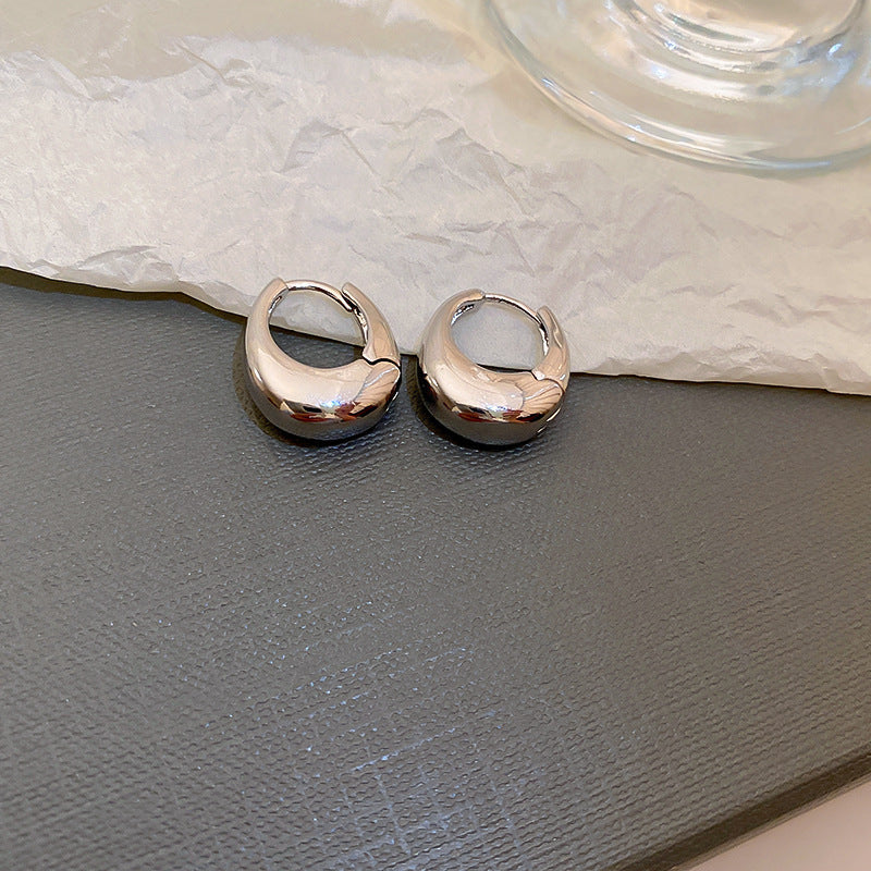Circle Heart Geometric Metal Electroplating Earrings