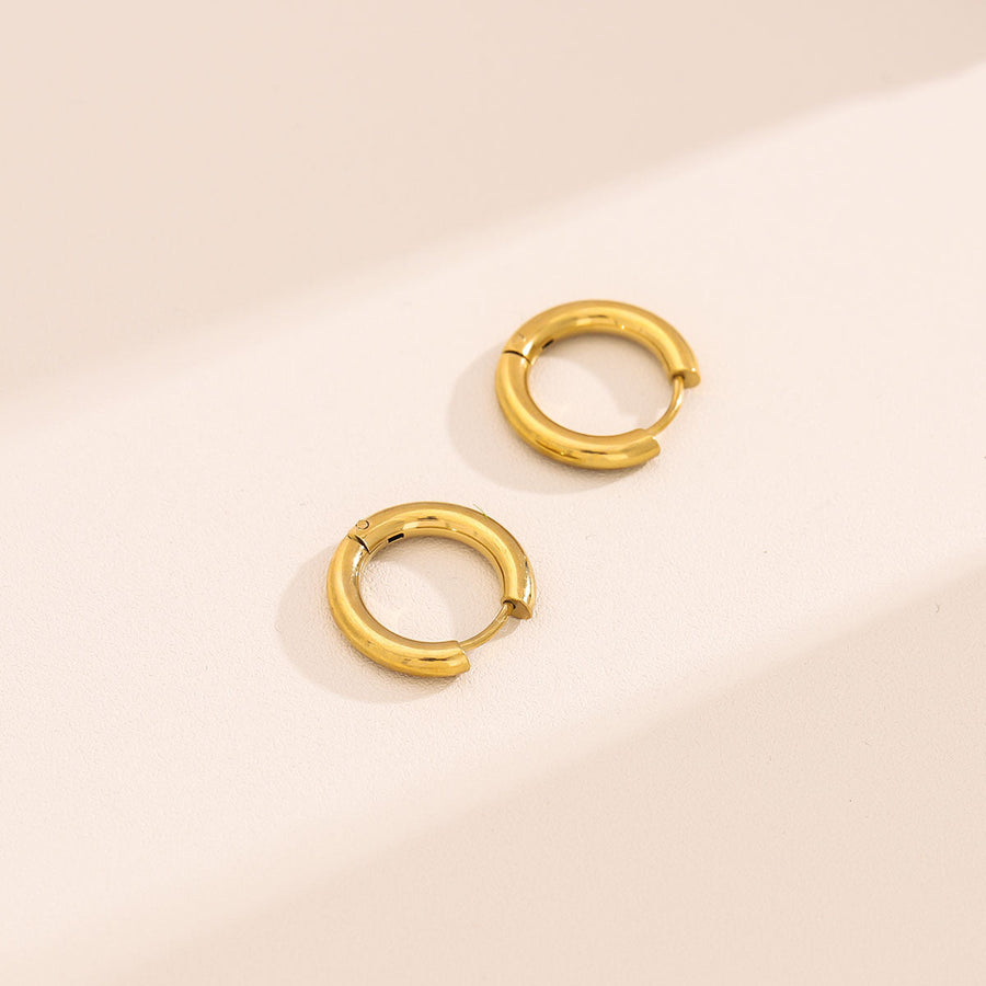 Minimalist Round Geometric Stainless Steel Polishing Earrings