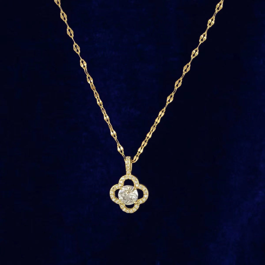 Japanese / Korean Geometric Titanium Steel 18K Gold Plated Necklaces