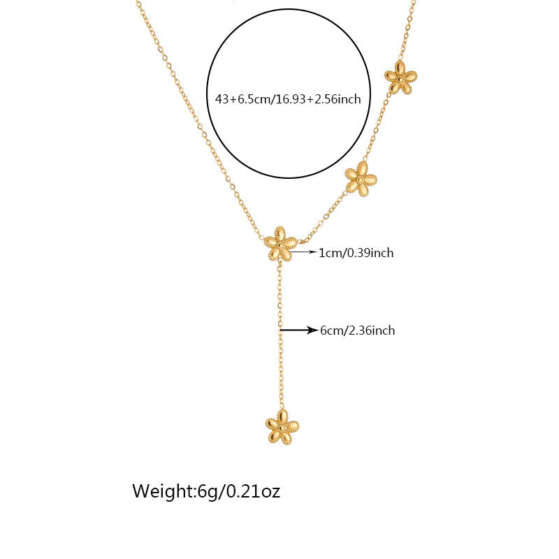 Fashion Flower Stainless Steel Electroplating Necklaces