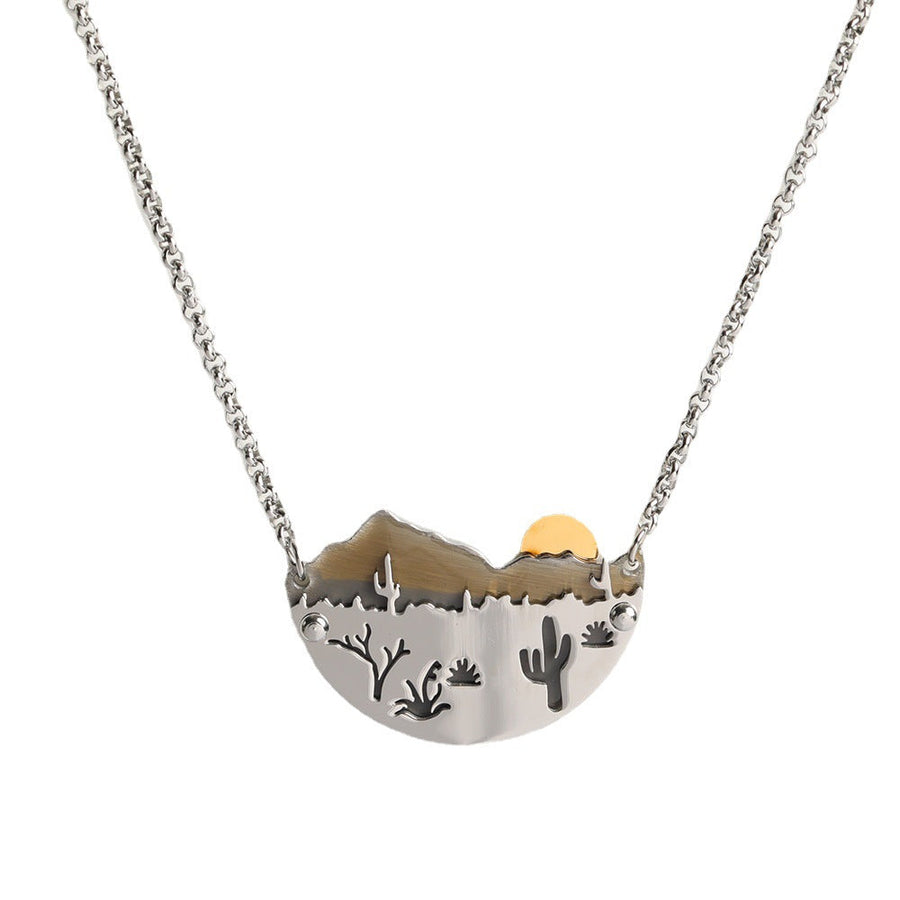 Geometric Stainless Steel Electroplating Necklaces