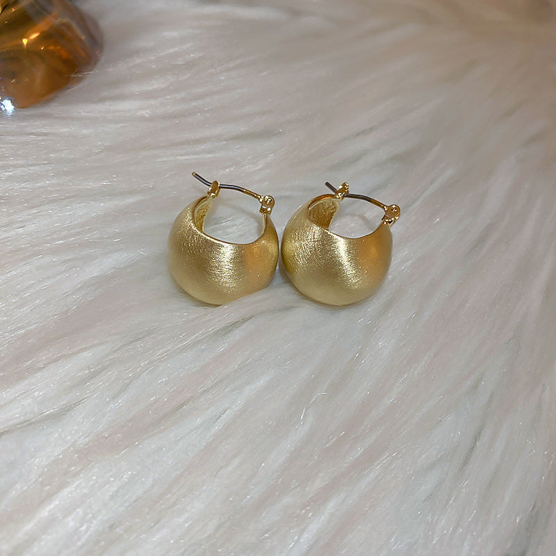 Circle Heart Geometric Metal Electroplating Earrings