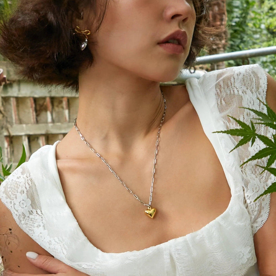 IG Style Heart Heart Stainless Steel Electroplating Necklaces