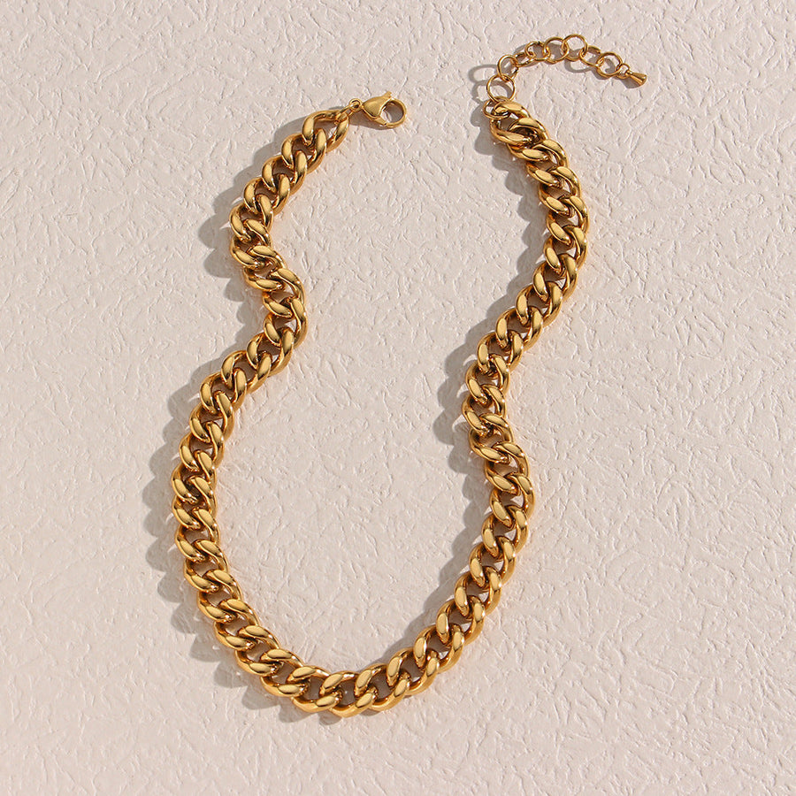 Fashion Stripe Geometric Stainless Steel 18K Gold Plated Necklaces