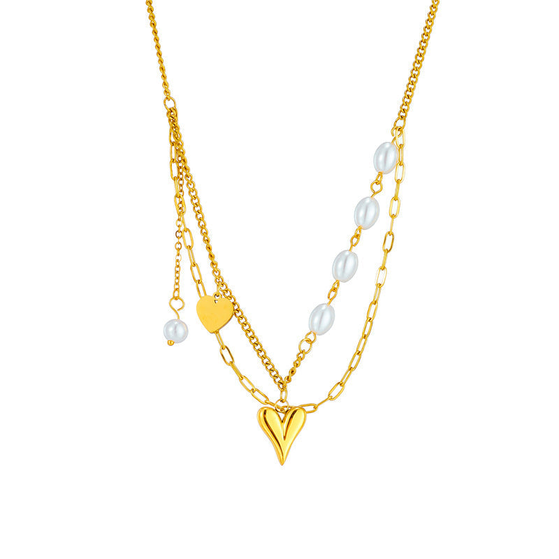 Women Heart Heart Stainless Steel Electroplating Necklaces