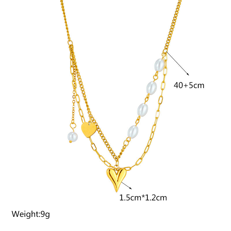 Women Heart Heart Stainless Steel Electroplating Necklaces