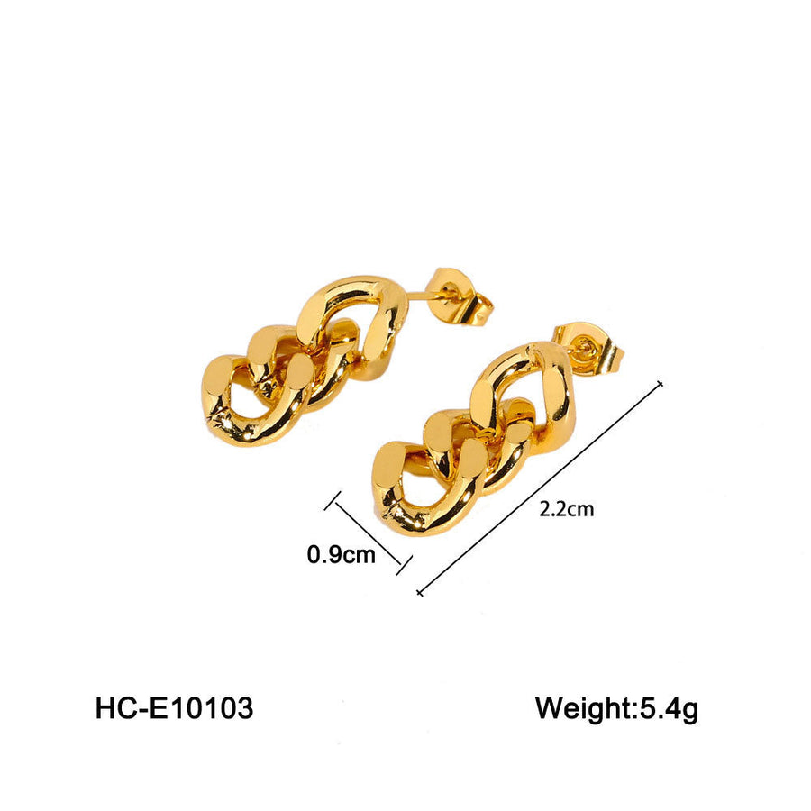 IG Style Circle Chain Geometric Stainless Steel Electroplating Earrings