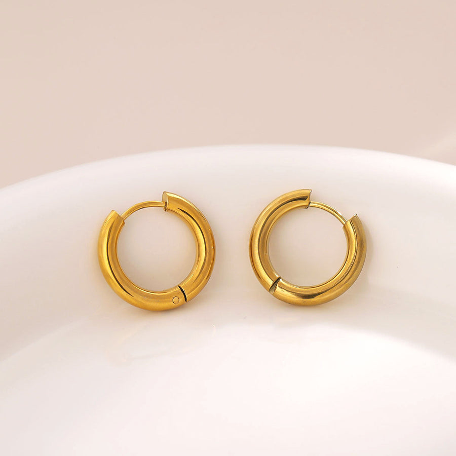 Minimalist Round Geometric Stainless Steel Polishing Earrings