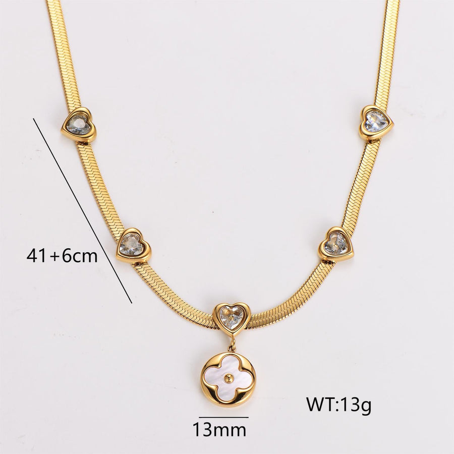 Minimalist Heart Heart Stainless Steel Electroplating Necklaces
