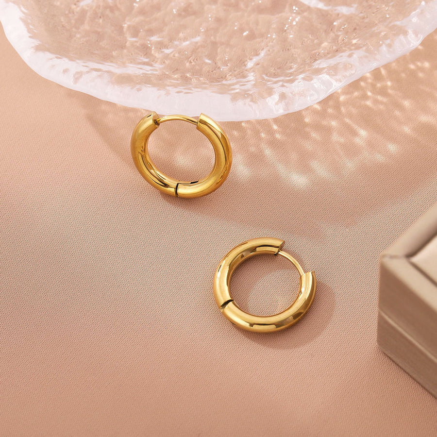 Minimalist Round Geometric Stainless Steel Polishing Earrings
