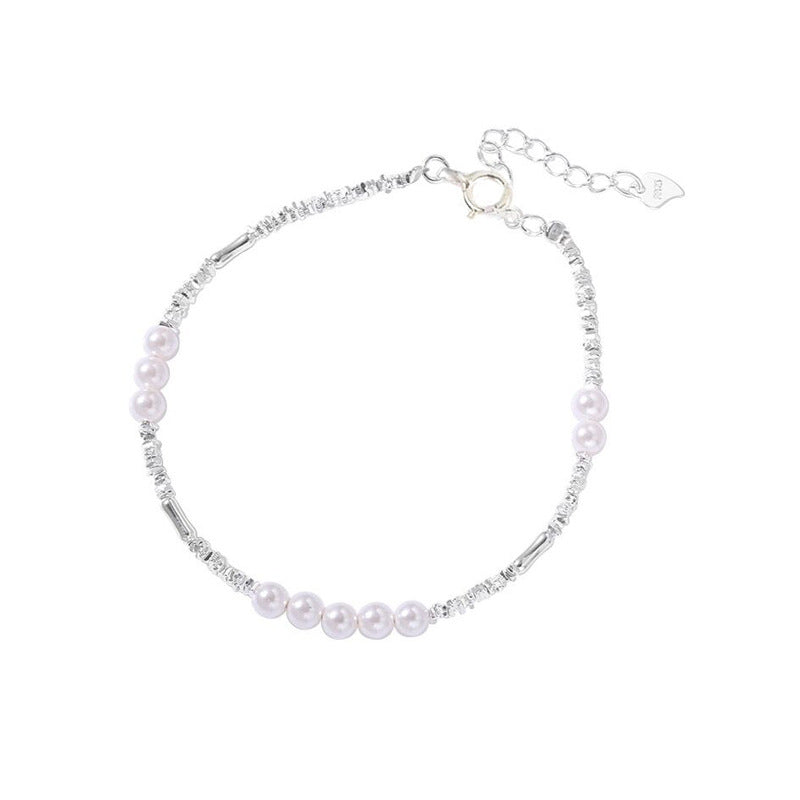 S925 Silver Beaded Freshwater Pearl Bracelet