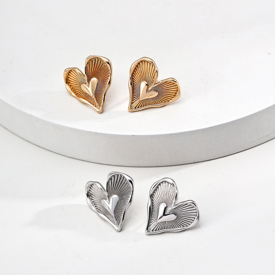 S925 Silver Heart-Shaped Earrings
