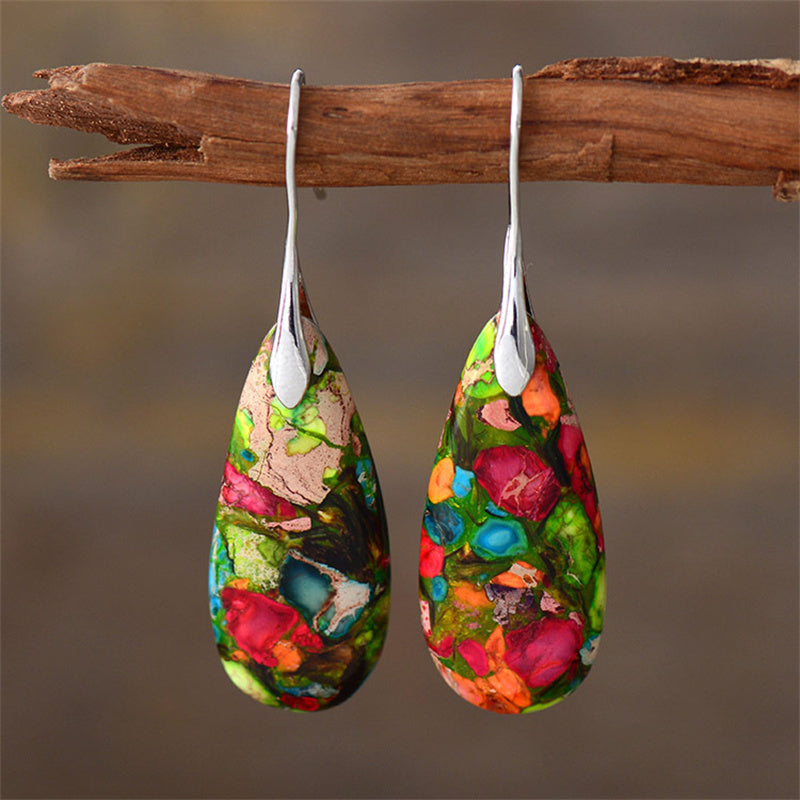 Grounding Jasper Teardrop Earrings